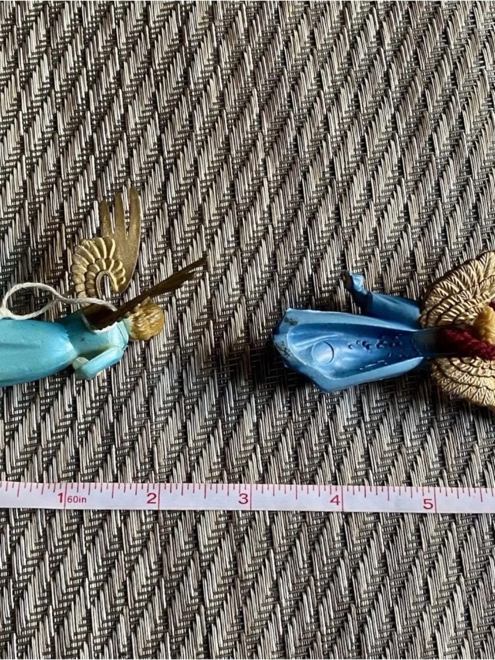 Vintage Midcentury Plastic Angel Christmas Ornaments Lot 2 Gloria Nativity Italy